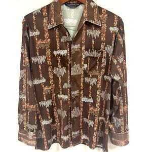 Career club vintage disco button down shirt. Size L